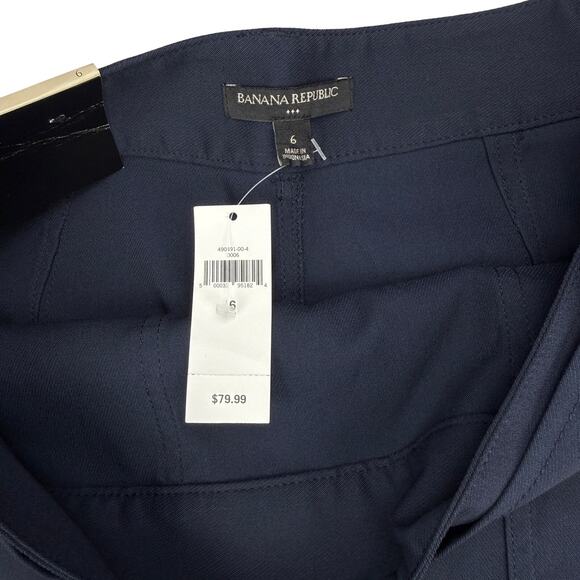 NWT BANANA REPUBLIC Utility Tie Waist Pencil Skirt Size 6 Navy Prep - Picture 3 of 5